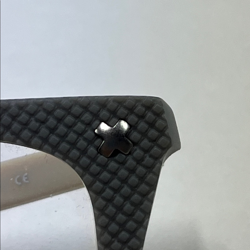 PRO DESIGNS NWOT Retro Cat Eye Texture Front Grey & Vanilla  40-28-140 Eyrglass - Picture 5 of 16